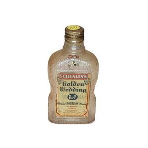 vintage shenley golden wedding bourbon glass liquor bottle